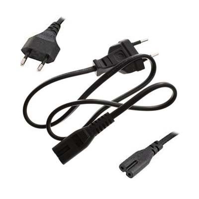 European style ac power cord Cable 220v -2 hole at the end